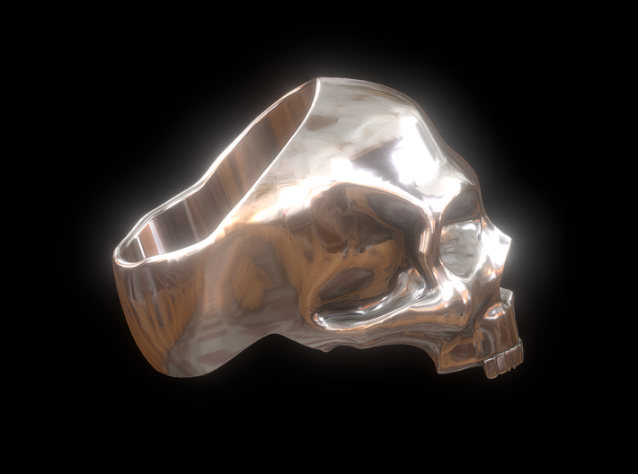 Skull ring 3d printed