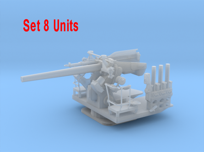 1/426 USN 5 inch 25 Cal. (12.7 cm) Gun Set x8 3d printed 