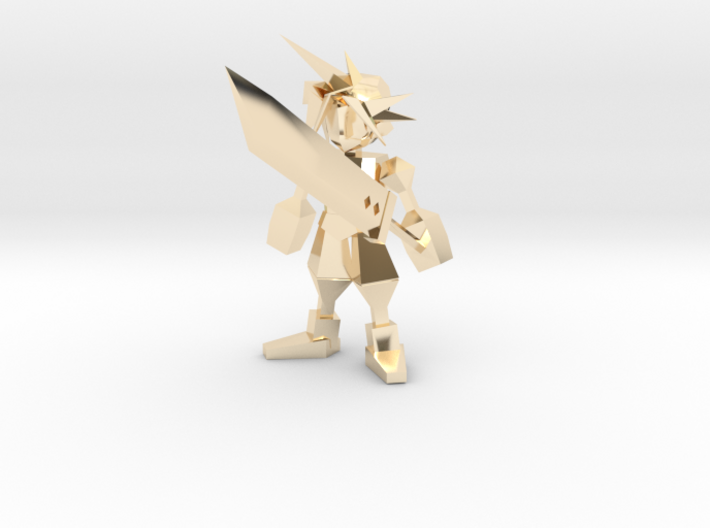 Final Fantasy 7 Cloud With Buster 3d printed Golden