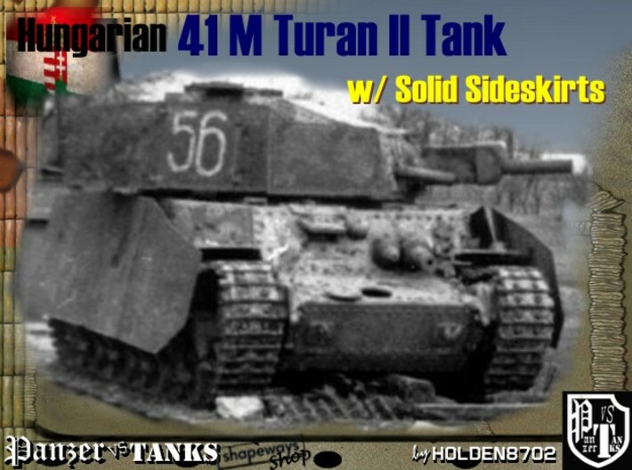 1/120 Hungarian 41M Turan II Solid Sideskirts 3d printed 