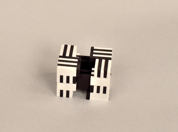 Puzzle Cube, Positive, (white) pieces 3d printed Begin pulling apart to disassemble