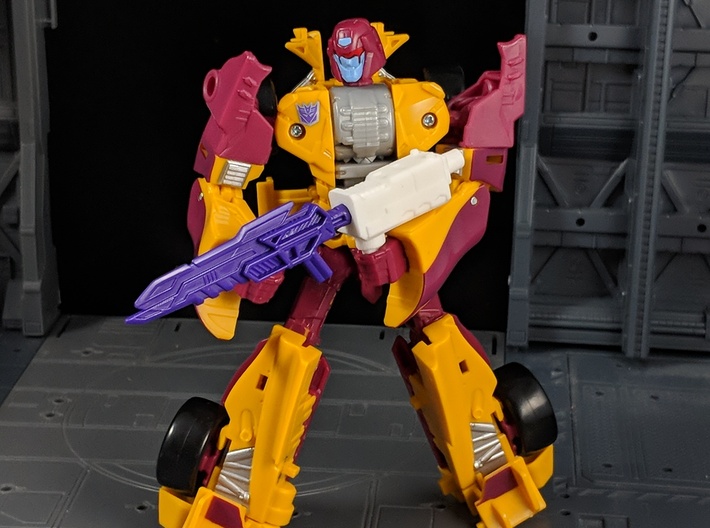 TF Combiner Wars Stunticon Car Cannon Adapter Set 3d printed Another Combination with Weapon in Robot Mode