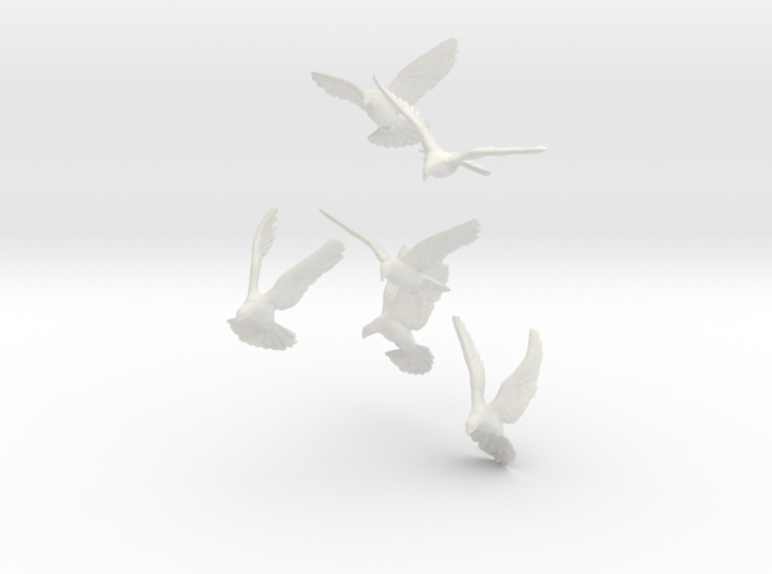 1/12 Doves for Diorama 3d printed