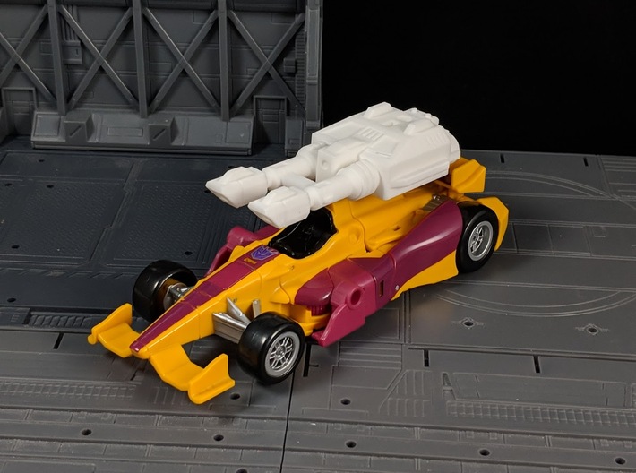 TF Combiner Wars Dragstrip Car Cannon 3d printed Mounted on Dragstrip in Vehicle Mode