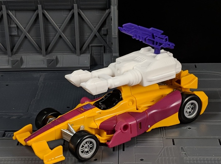 TF Combiner Wars Dragstrip Car Cannon 3d printed 5mm ports allows for Weapon Combinations
