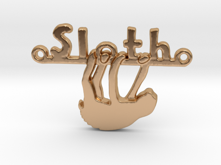 Sloth pendant necklace - Double hanger 3d printed