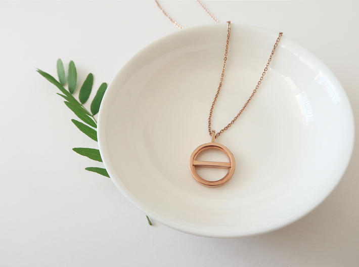 Balance Necklace 3d printed 14k plated Rose Gold