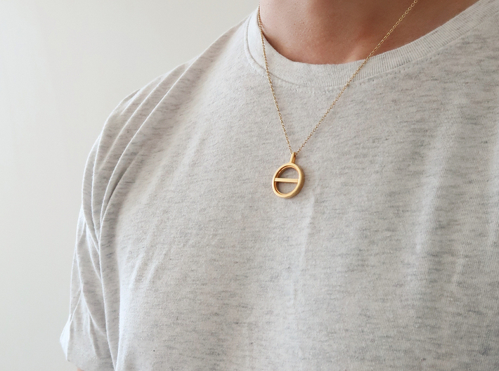 Balance Necklace  3d printed 14k plated Gold