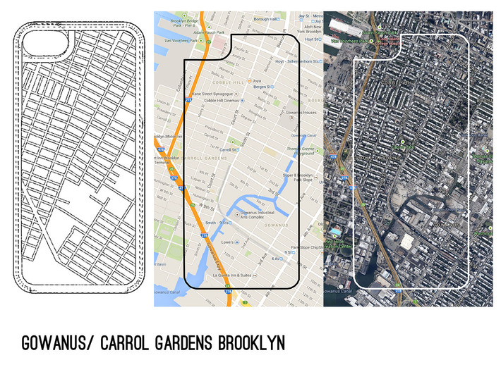 Gowanus/ Carroll Gardens Brooklyn Map iPhone 5/5s  3d printed 
