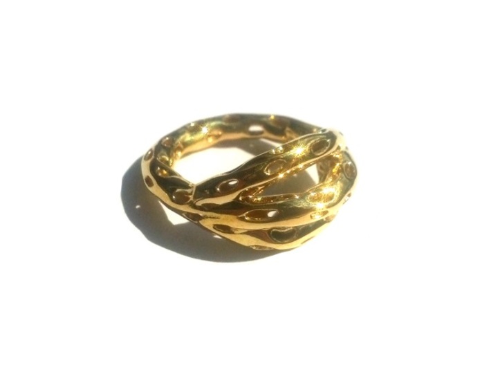 Goldmine Ring 3d printed 14k Gold Plated