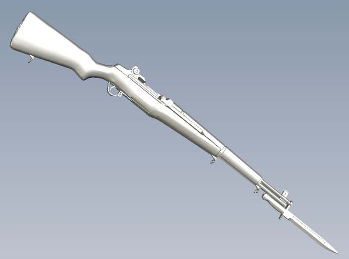 1/22.5 scale Springfield M-1 Garand & bayonet x 1 3d printed 