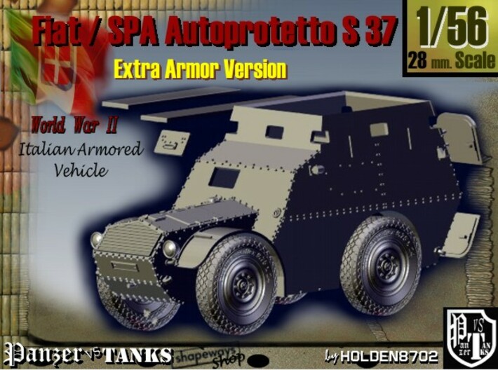 1-56 Fiat-SPA Autoprotetto S37 Extra Armor 3d printed