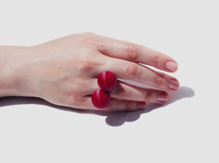 Cherry Ring 3d printed Cherry Ring on hand