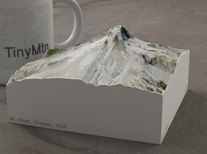 Mt. Hood, Oregon, USA, 1:50000 Explorer 3d printed 