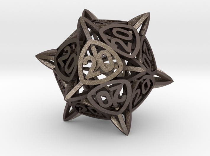 Center Arc All 20's version - Novelty D20 dice 3d printed 