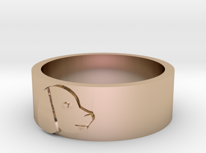 Dog's profile ring (small) 3d printed