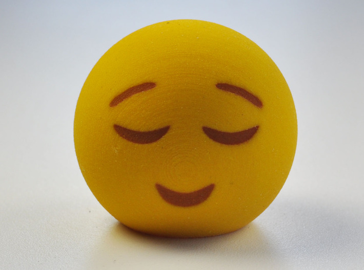 3D Emoji Smiling with Eyes Closed 3d printed