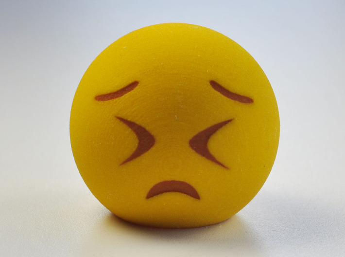 3D Emoji Frowning with Eyes Shut Tight 3d printed
