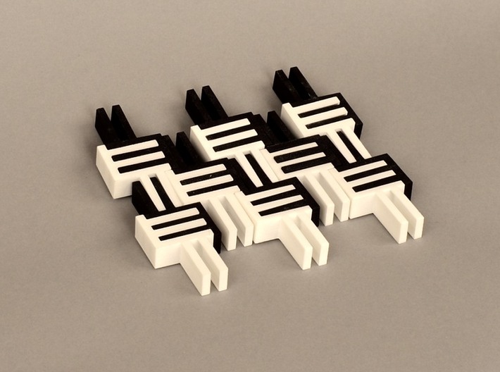Puzzle Cube, Negative (black) pieces 3d printed reassembled as tile..