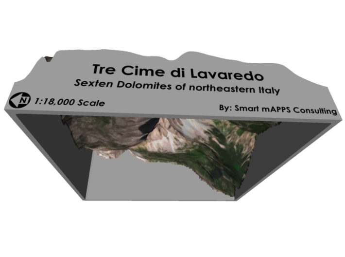 Tre Cime di Lavaredo Color Map (6"x6") 3d printed 