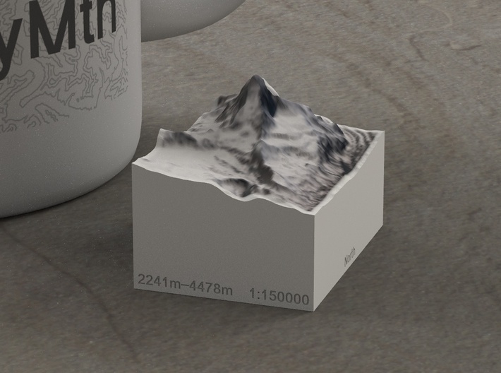 Matterhorn, Switzerland/Italy, 1:150000 Explorer 3d printed 