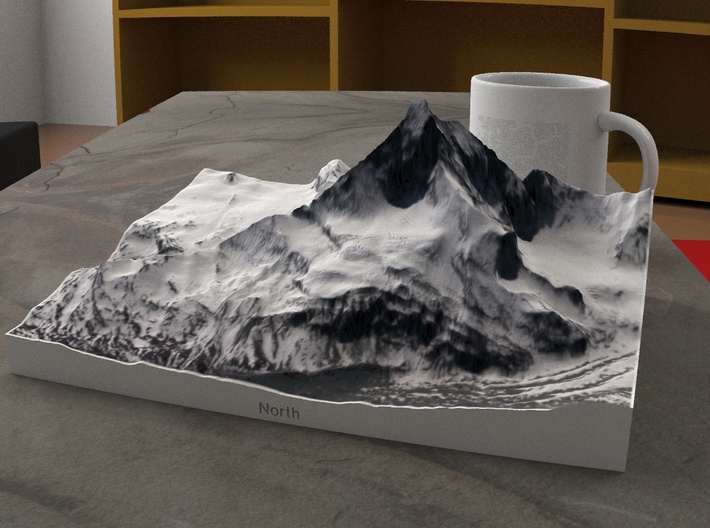 Matterhorn, Switzerland/Italy, 1:25000 3d printed 
