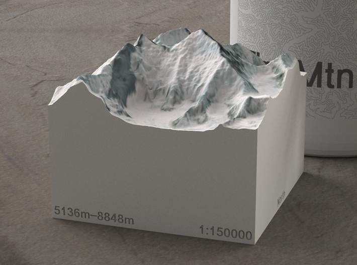 Mt. Everest, China/Nepal, 1:150000 Explorer 3d printed 