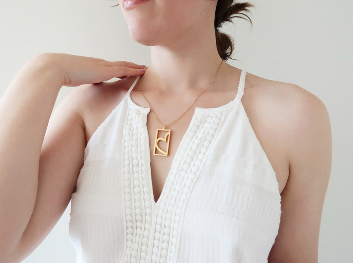 Heart of Gold 3d printed 14k plated Gold L