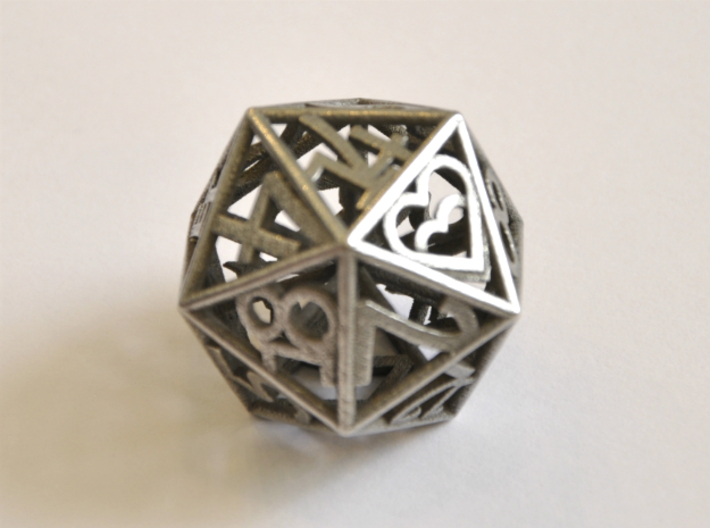 D20 Balanced - Numbers Only Heart Crit 3d printed
