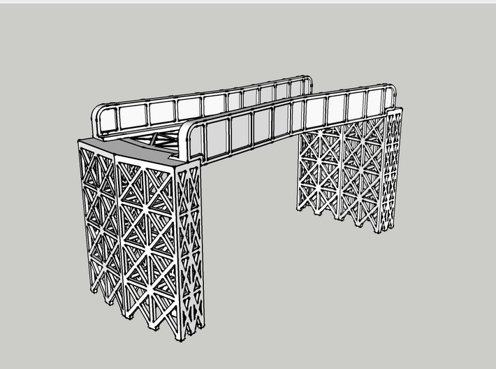 CROSSING 13° SINGLE TRACK VIADUCT 3d printed with 2" tall joiners