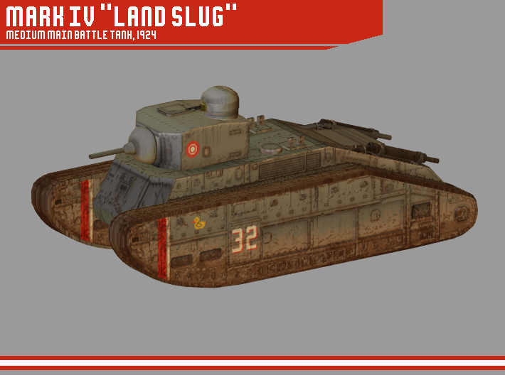 Mark IV &quot;Land Slug&quot; Medium Battle Tank 3d printed
