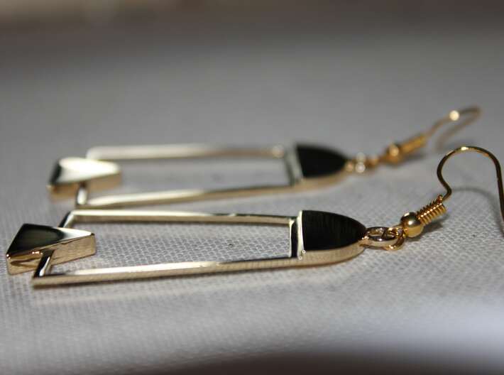 Alina Earrings 3d printed Alina Earrings shown in polished brass material. Earring hooks not included.