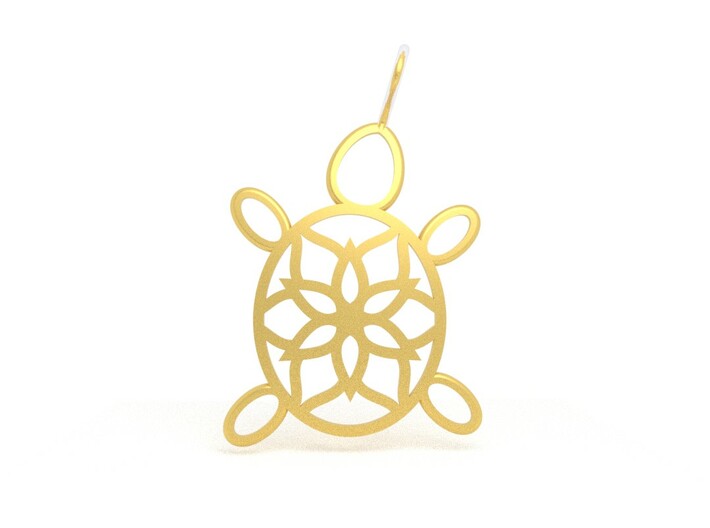 Turtle Mandala Pendant 3d printed