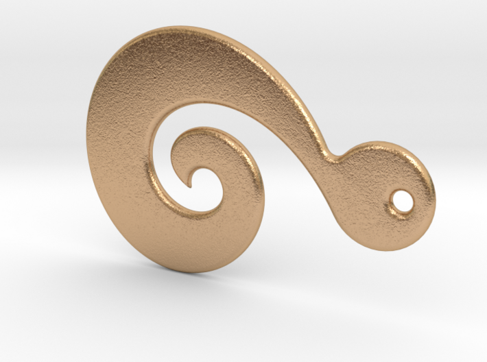 Maori Pendant - medium (3mm thick) 3d printed