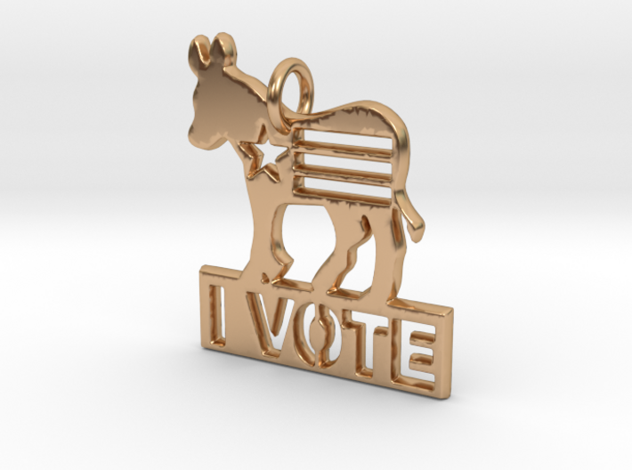 I Vote Donkey Pendant 3d printed