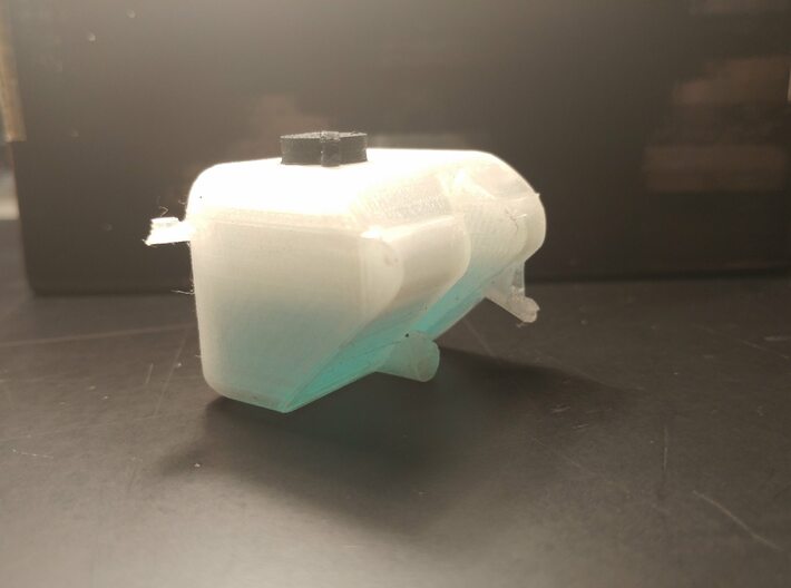Fillable Windshield  Washer tank 1/10 RC Car/truck 3d printed Home Printed for tests. Shapeway print will look better
