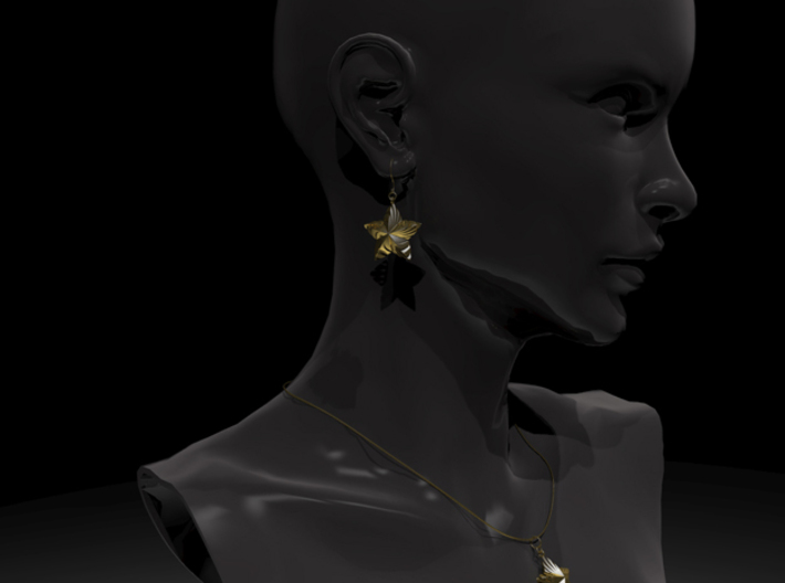 Tortuous Stars Earrings 3d printed 14K Gold