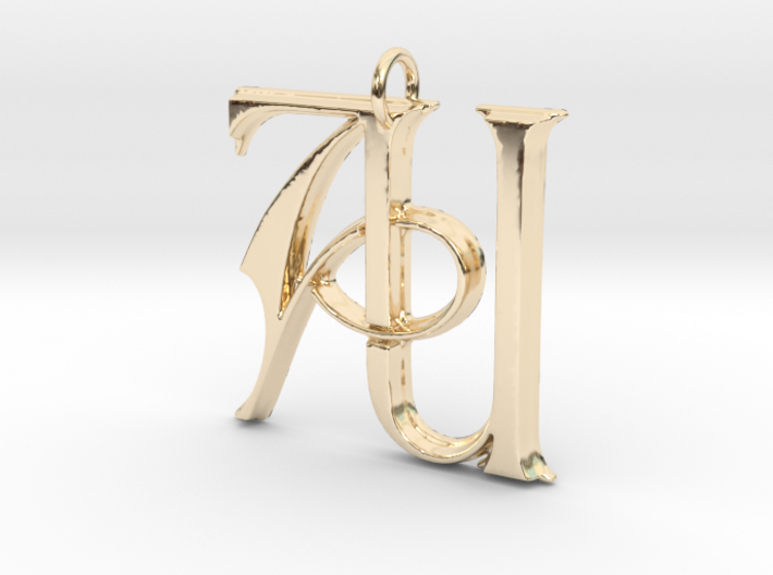 Monogram Initials AU Pendant 3d printed