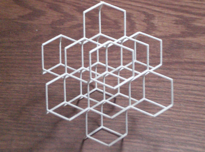 Diamond Lattice 3d printed diamond lattice showing cubic structure in white and strong plastic