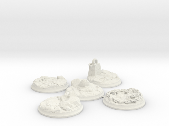 Set of five 40 mm Bases for my &quot;Lava World&quot; series 3d printed