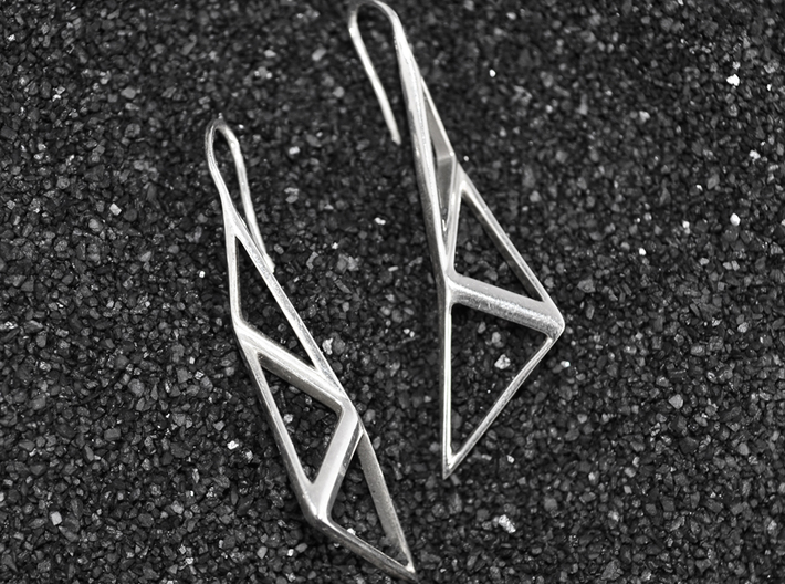 sWINGS Structura Earrings 3d printed