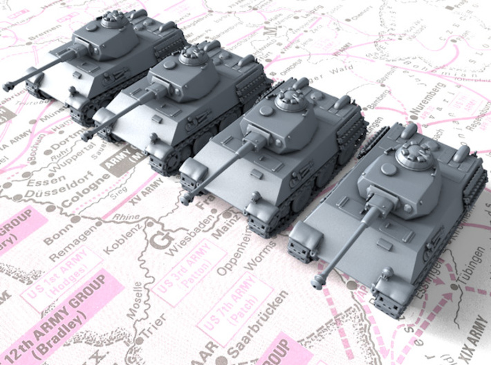 1/285 German VK 28.01 Light Tanks x4 3d printed 1/285 German VK 28.01 Light Tanks x4