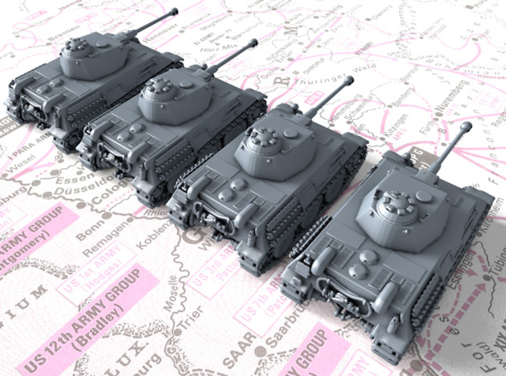 1/285 German VK 28.01 Light Tanks x4 3d printed 1/285 German VK 28.01 Light Tanks x4