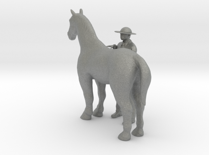 O Scale Man and Horse 3d printed This is a render not a picture