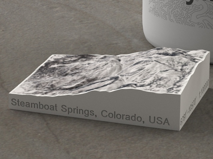 Steamboat in Winter, Colorado, USA, 1:100000 3d printed 