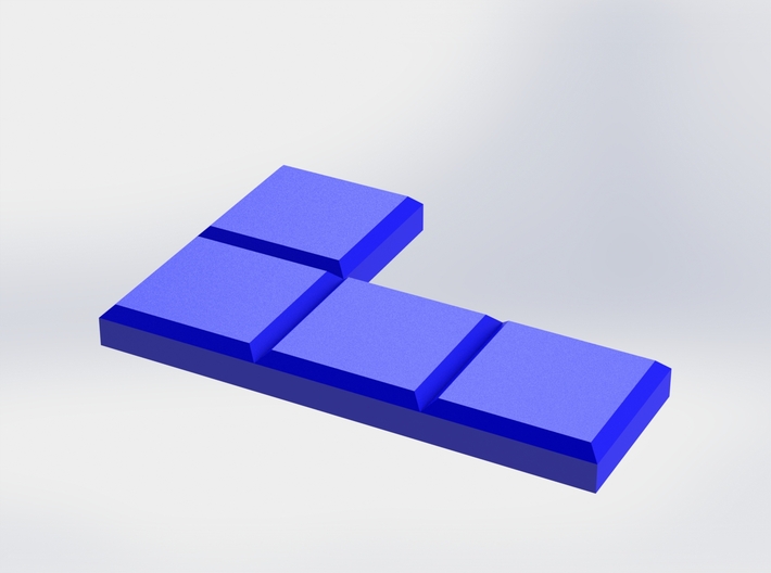 Blue Reverse L-Shaped Coaster 3d printed