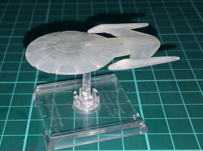 Insignia Class 1/10000 Attack Wing 3d printed Smooth Fine Detail Plastic, mounted on a small Attack Wing base.