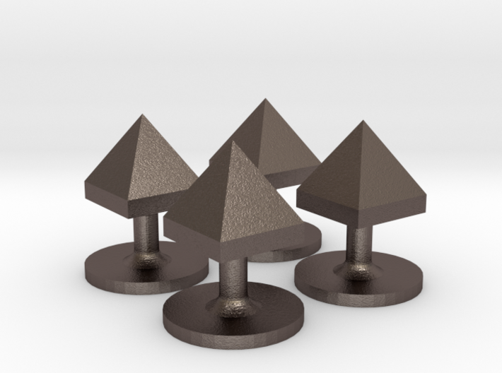 Set of 4 Pyramid Shirt Studs 3d printed