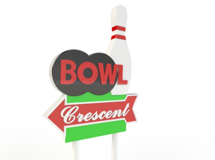 CRESCENT BOWL SIGN (HO SCALE) 3d printed 