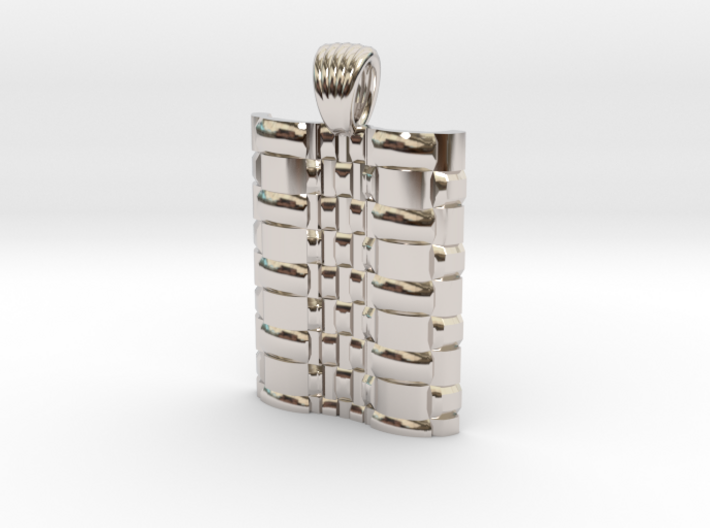 Braided Metal wave [pendant] 3d printed